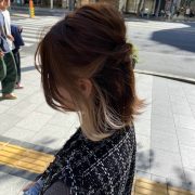 インナー×ハーフアップ